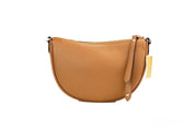 Michael Kors Dover Small Luggage Pebbled Leather Half Moon Crossbody Bag