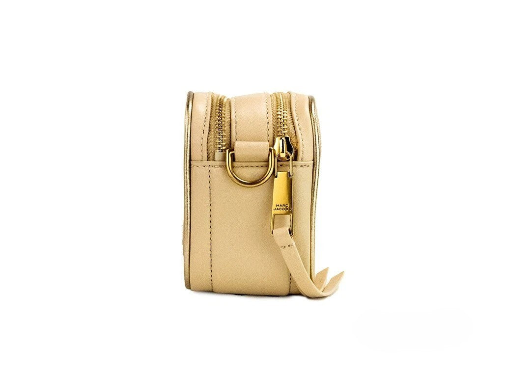 Marc Jacobs The Moto Shot 21 Axelremsväska i Läder (Beige)