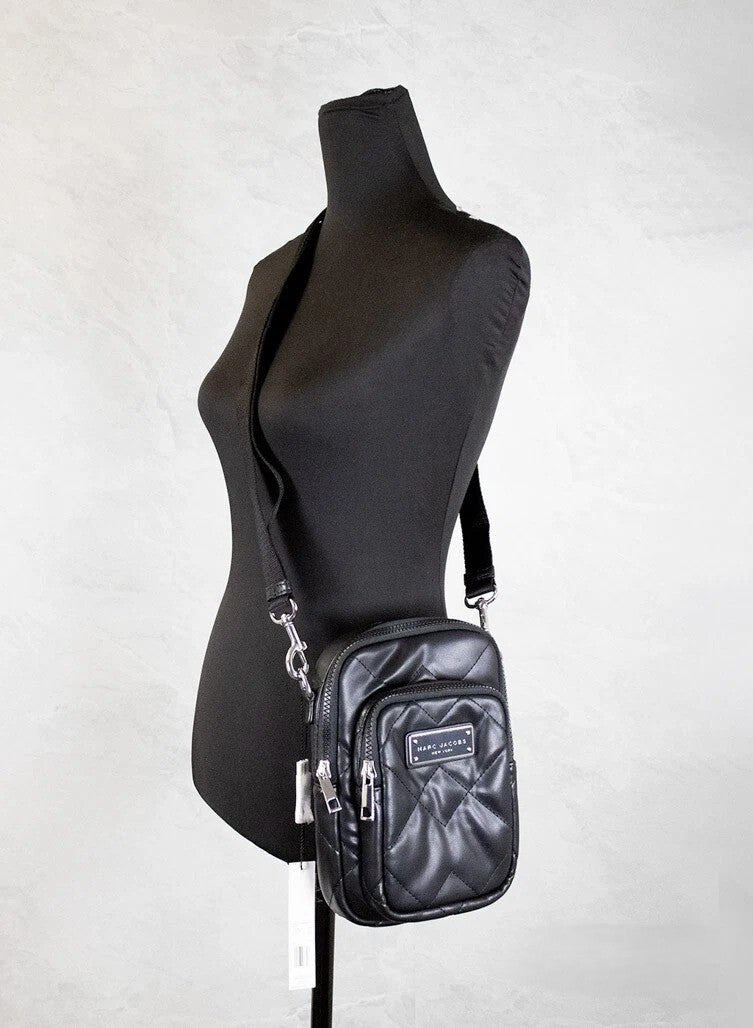 Marc Jacobs Black Quilted Smooth Leather Crossbody Handbag