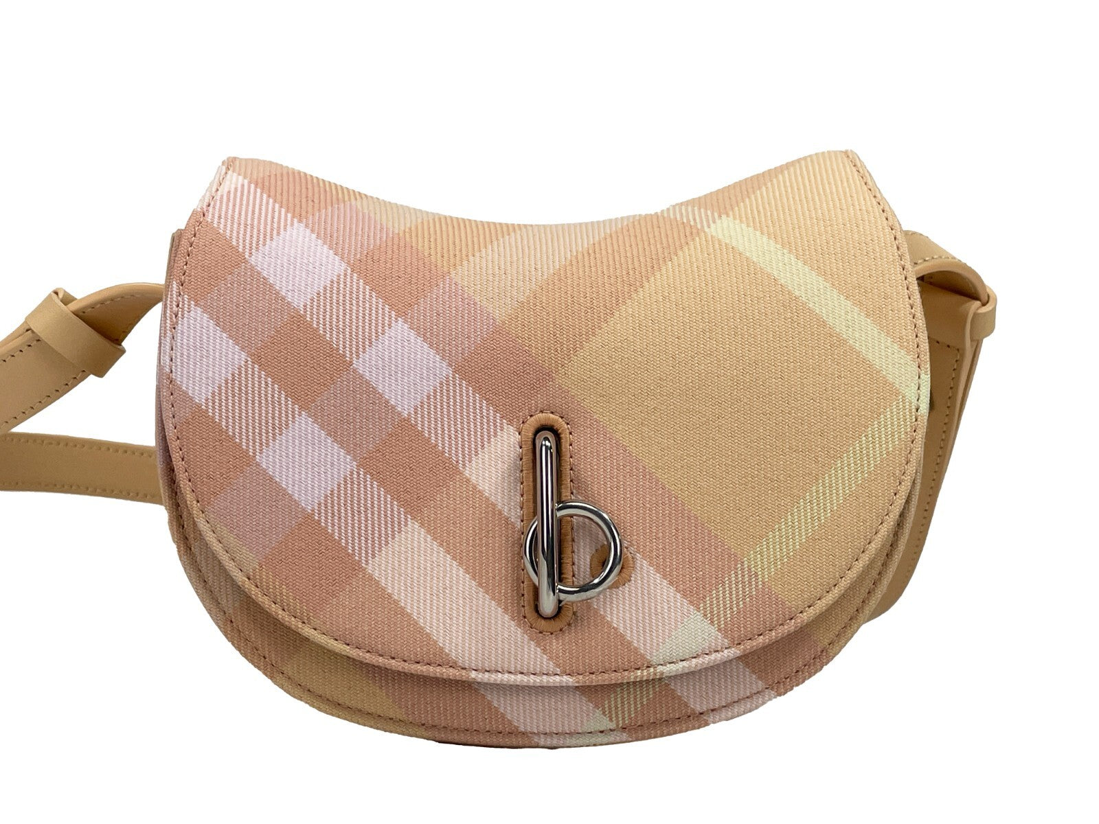 Burberry Mini Check Rocking Horse Peach Crossbody Bag