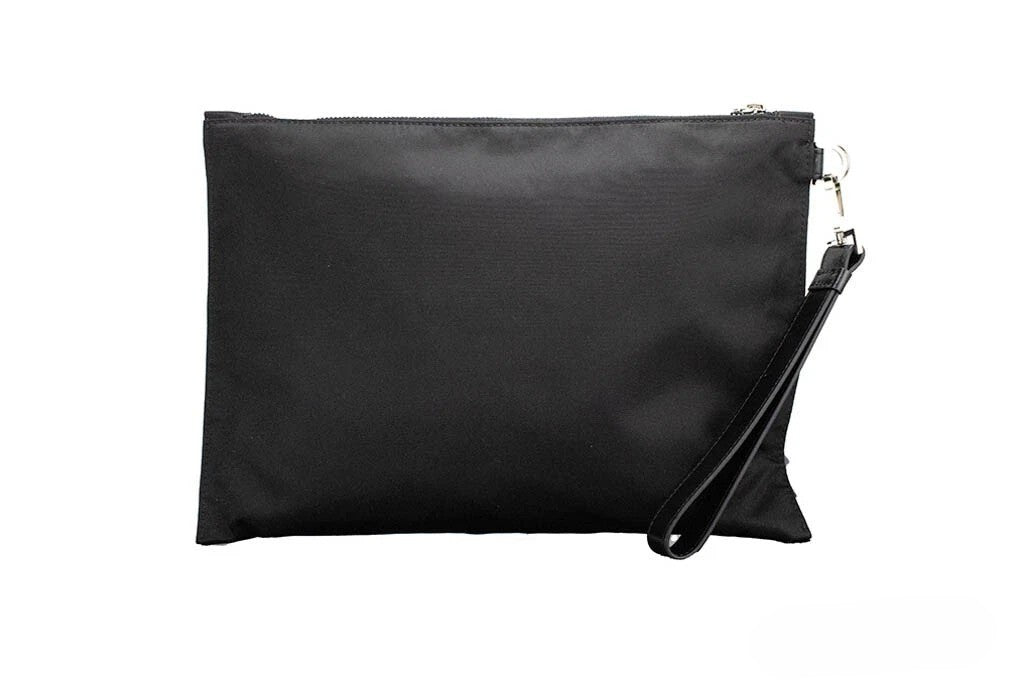 Versace svart nylon Medusa konvertibel kuvertväska/clutch