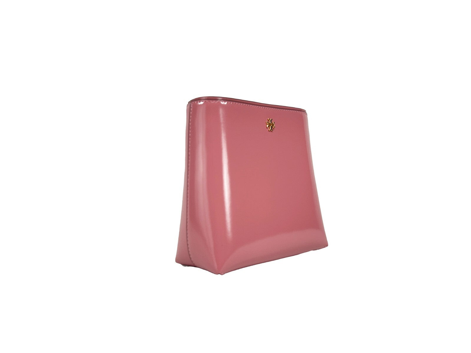 Tory Burch Patent Emerson Small Bucket Bag i rosa