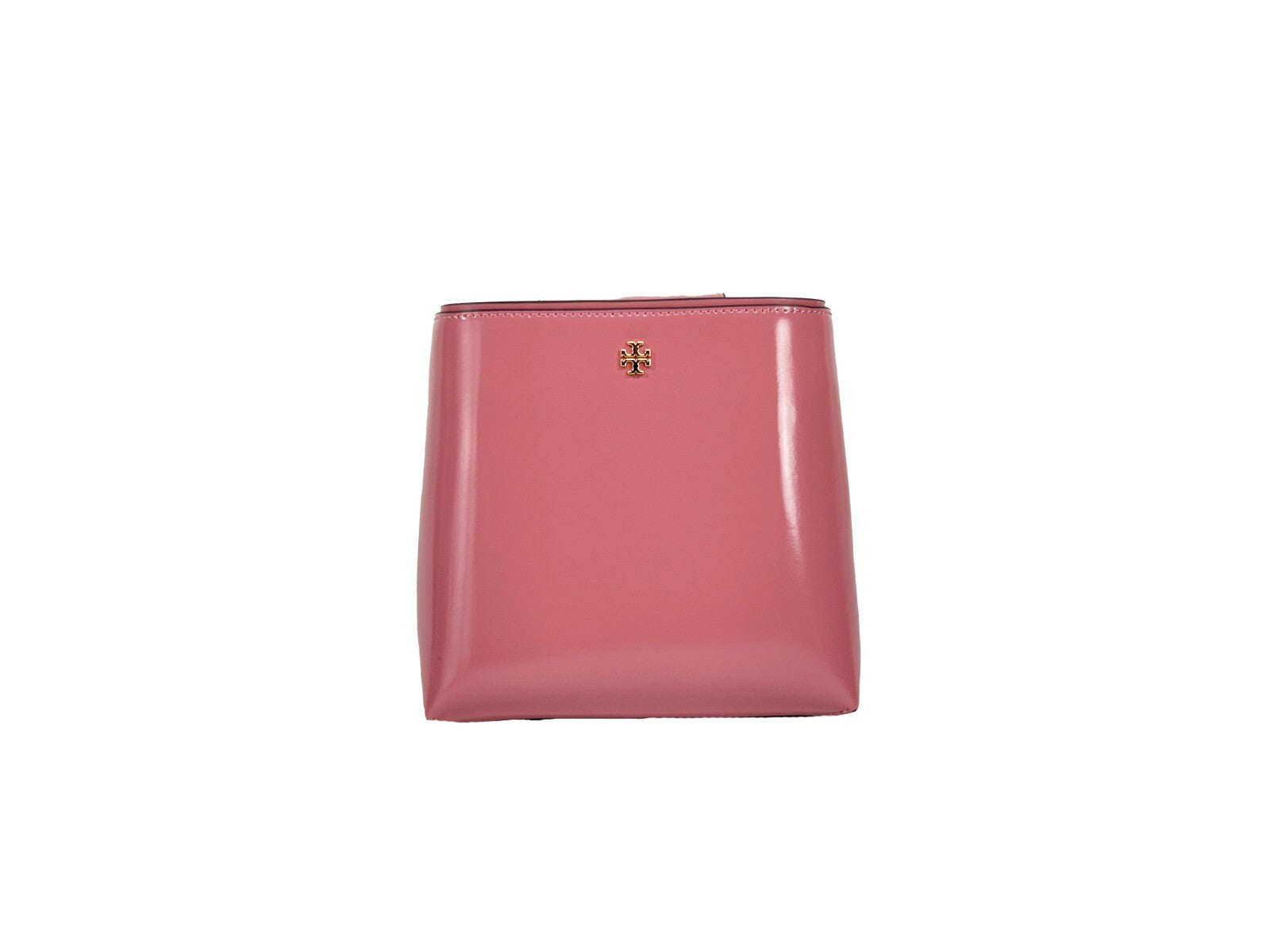 Tory Burch Patent Emerson Small Bucket Bag i rosa