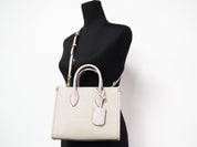 Michael Kors Mirella Powder Blush Canvas Shopper Crossbody Handbag