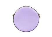 Versace Lilac Pebbled Leather Camera Case Crossbody Bag