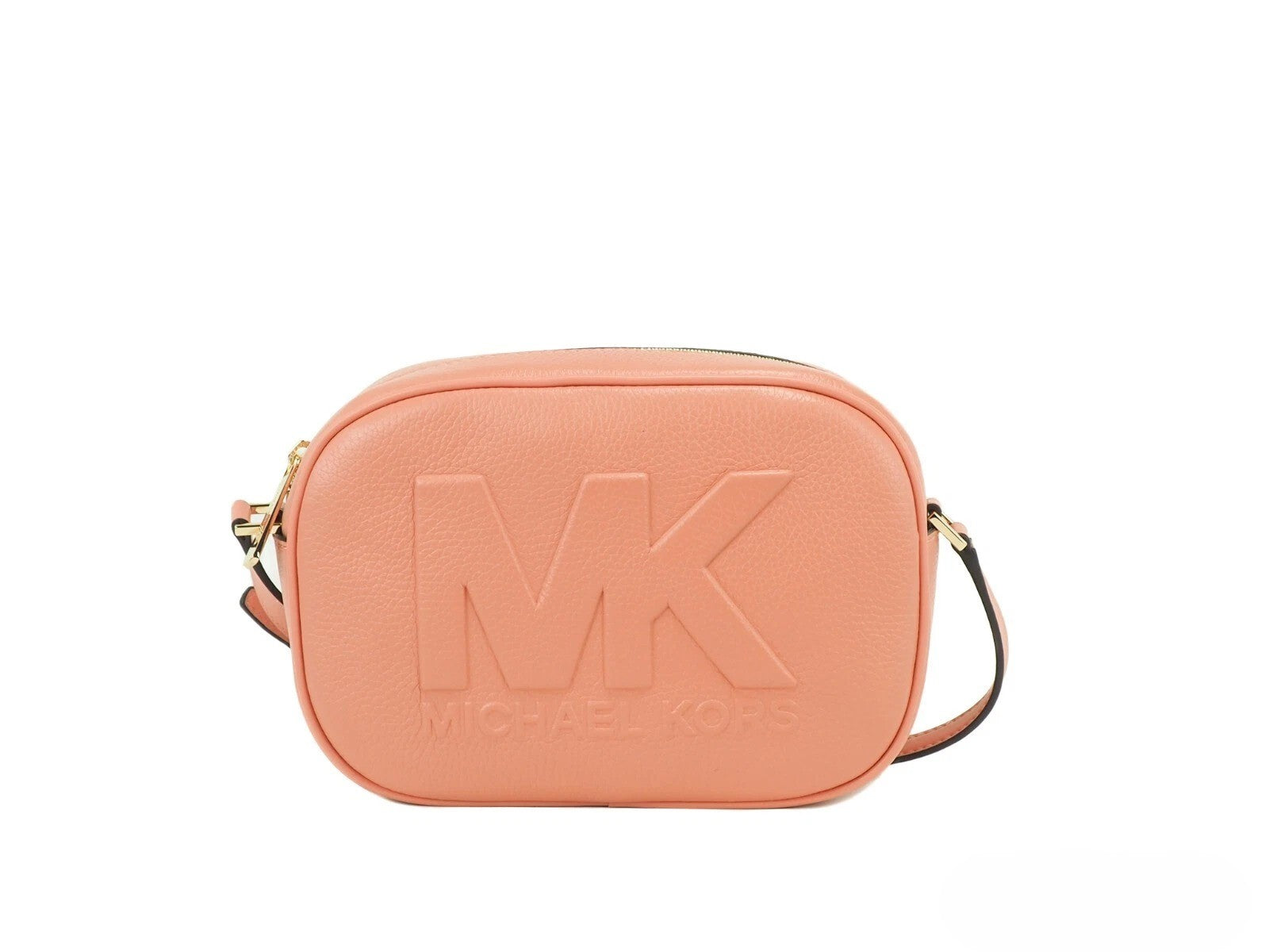 Michael Kors Jet Set Travel Sherbert Leather Oval Camera Crossbody Bag