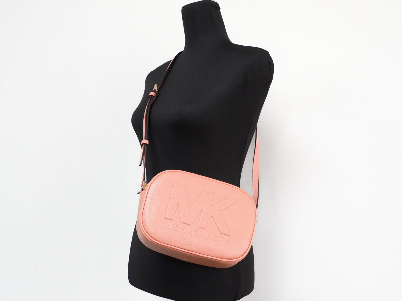 Michael Kors Jet Set Travel Sherbert Leather Oval Camera Crossbody Bag