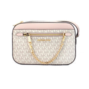 Michael Kors Vanilla Signature Saffiano Leather Crossbody Handbag