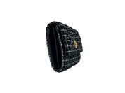 Versace Black Fabric Wallet On A Chain Crossbody Bag