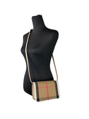 Burberry Small Leather Madison Crossbodyväska med rutmönster