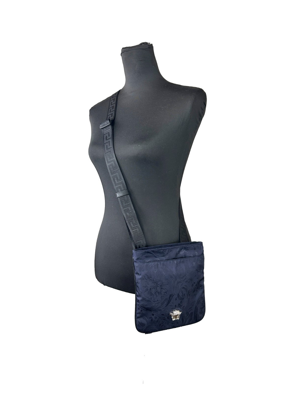 Versace Medusa Black Leather Crossbody Bag