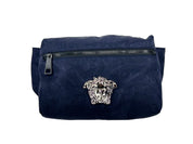 Versace Navy Nylon Medusa Belt Bag