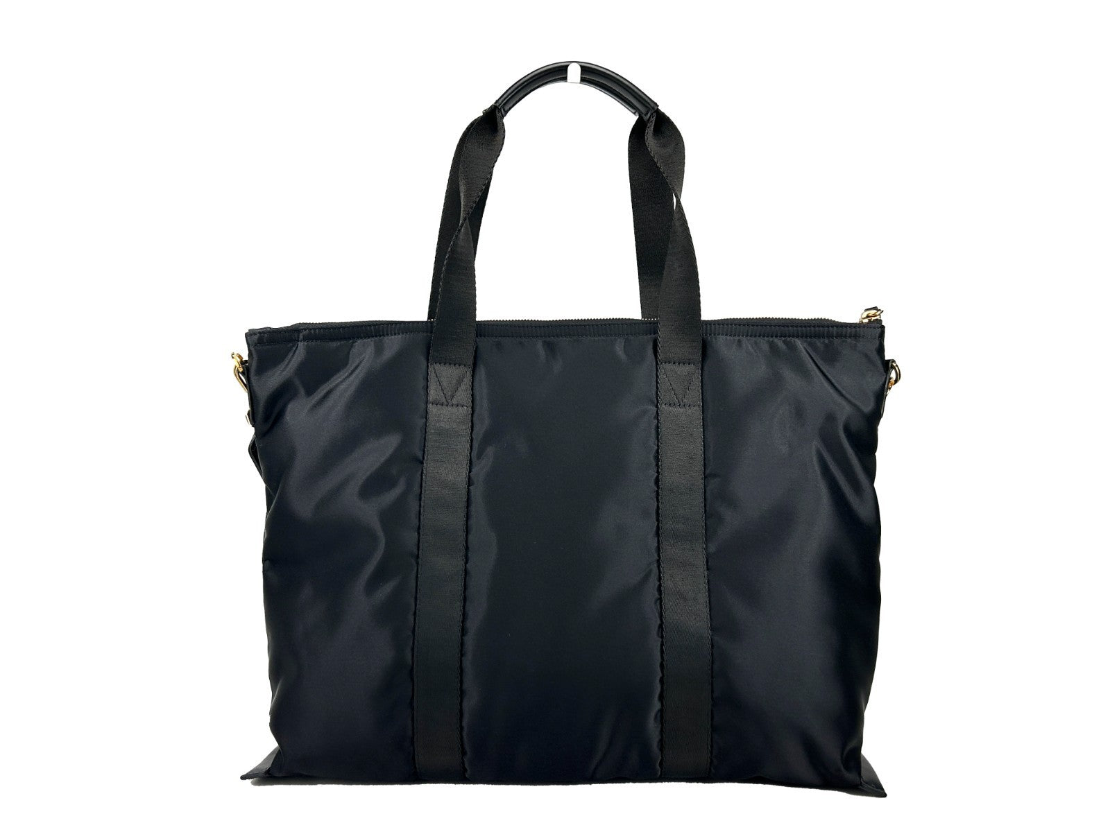 Versace Black Nylon La Medusa Shoulder Tote Bag