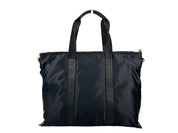 Versace Black Nylon La Medusa Shoulder Tote Bag
