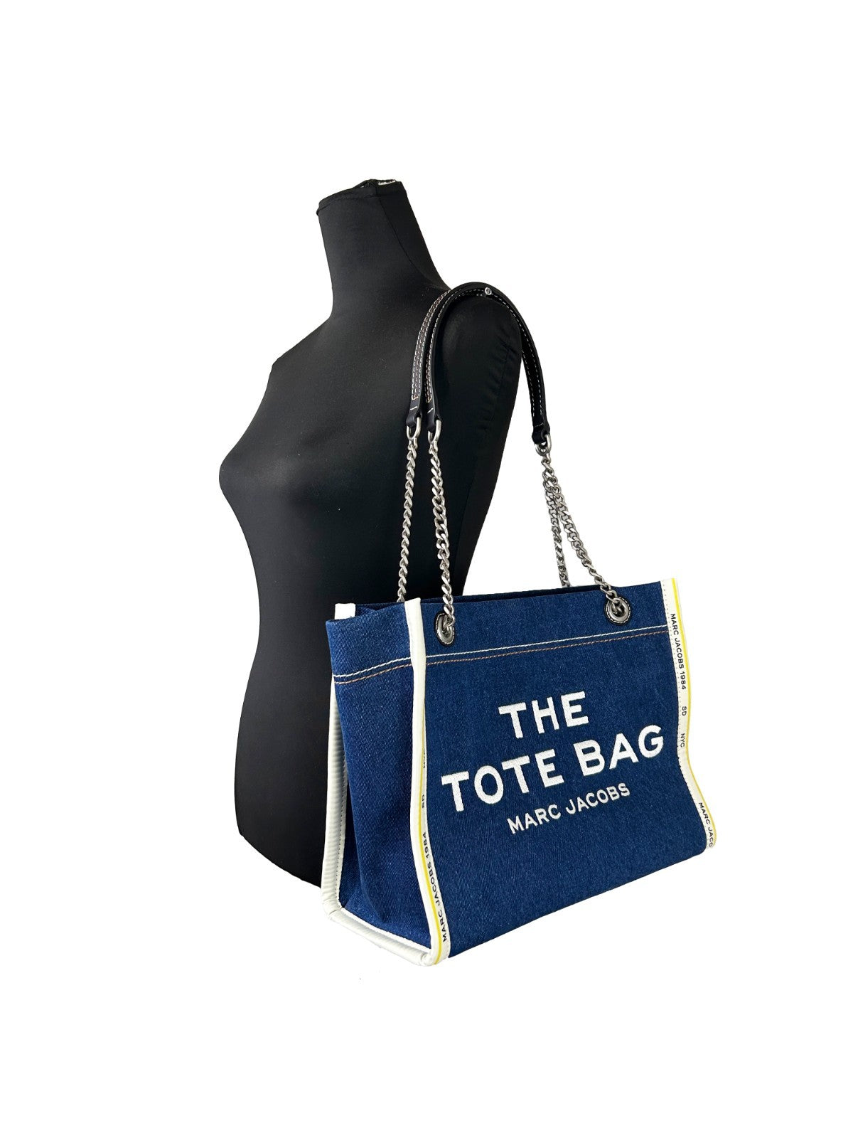 Marc Jacobs Blue Denim The Tote Bag med kedjerem