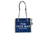 Marc Jacobs Denim The Tote Bag Small med kedjerem