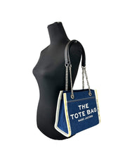 Marc Jacobs Denim The Tote Bag Small med kedjerem
