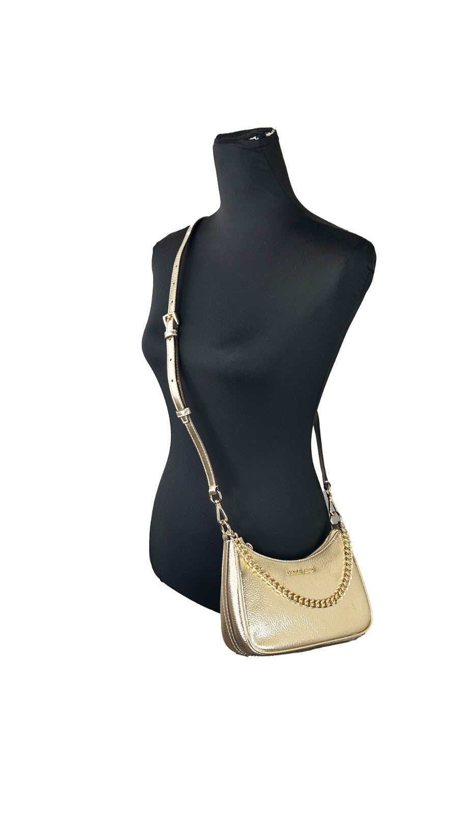 Michael Kors Pale Gold Metallic Smooth Leather Handbags