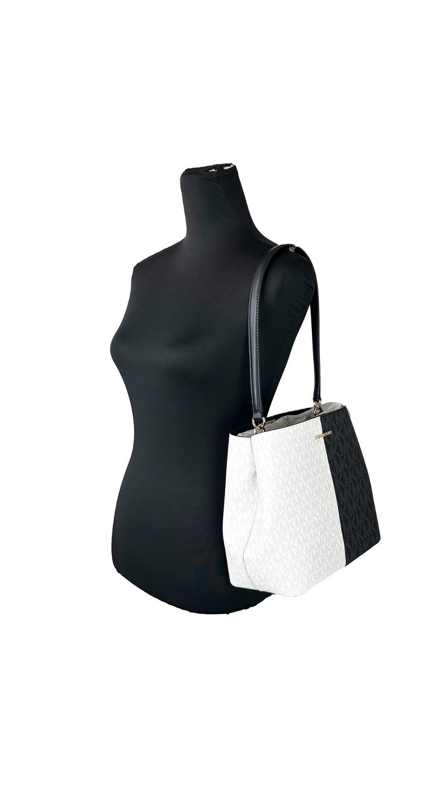Michael Kors Black Multi Pratt Signature Bucket Bag