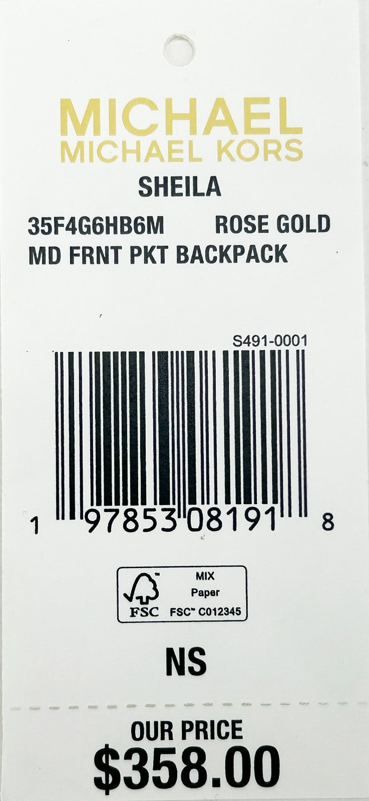 Michael Kors Sheila Mellanstor Ryggsäck i PVC