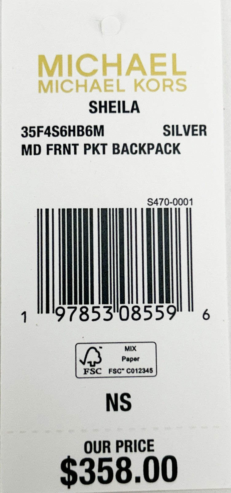 Michael Kors Sheila Medelstor PVC-ryggsäck