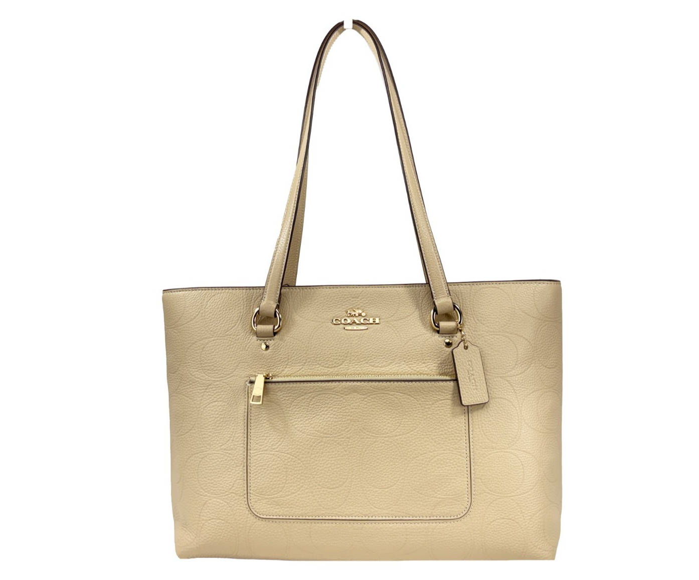 COACH Station Tote-väska i läder (färgen Golden Oat)