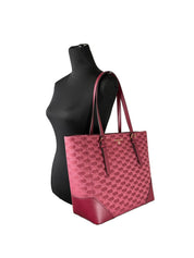Michael Kors Aria stor tyg- och läderväska