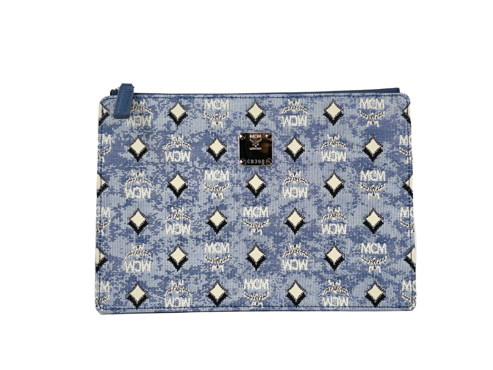 MCM Blue Canvas Crossbody Bag