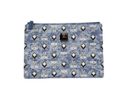 MCM Blue Canvas Crossbody Bag