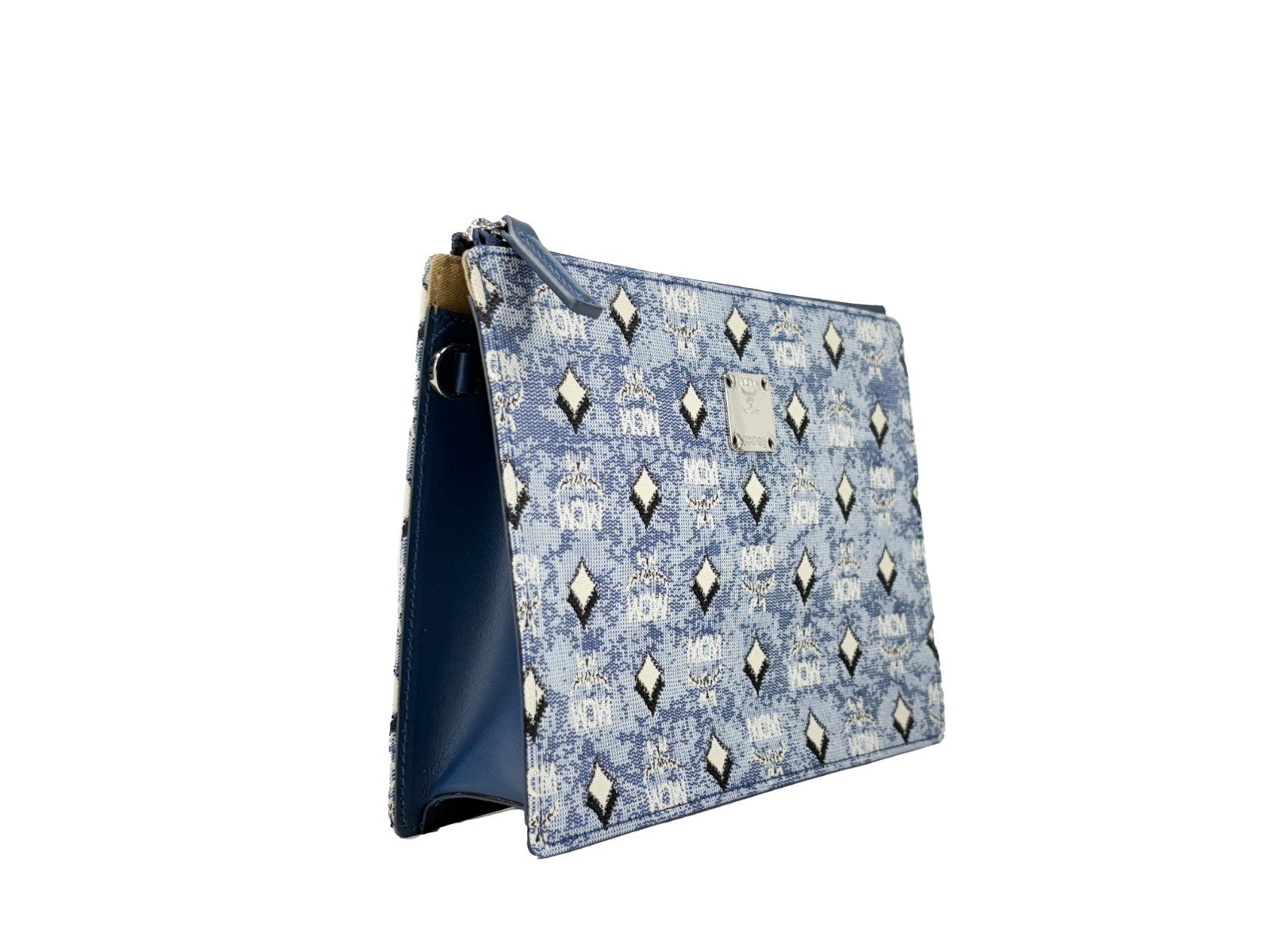 MCM Blue Canvas Crossbody Bag