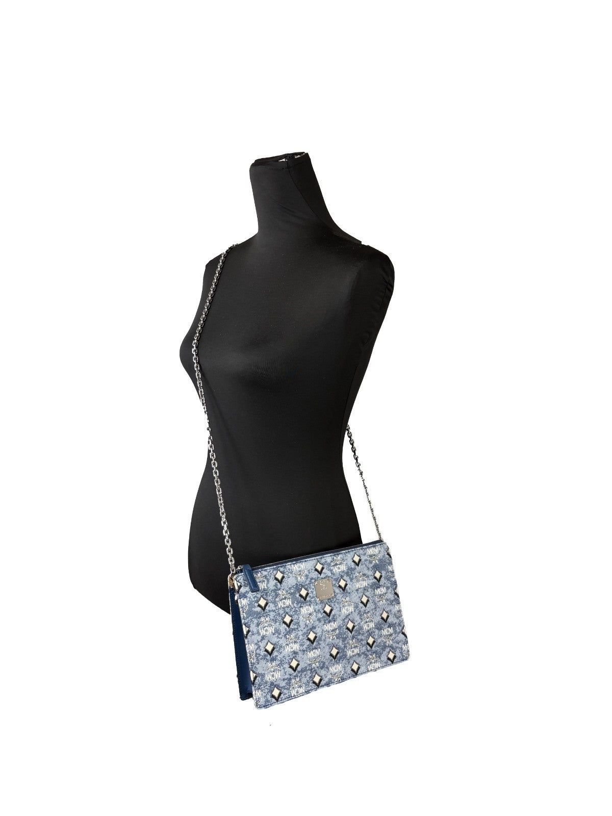 MCM Blue Canvas Crossbody Bag