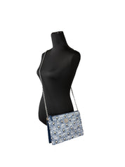 MCM Blue Canvas Crossbody Bag
