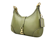 Coach Hamptons Olive Green Leather Hobo Shoulder Bag
