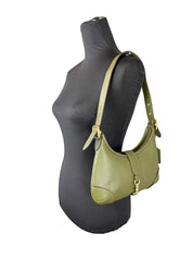 Coach Hamptons Olive Green Leather Hobo Shoulder Bag