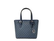 Michael Kors Marinblå Signature XS Carryall tygväska