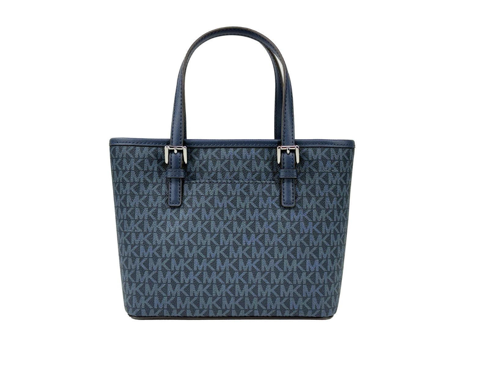 Michael Kors Marinblå Signature XS Carryall tygväska