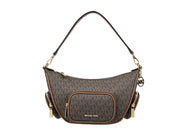 Michael Kors Merritt Convertible Crossbody Bag in Brown PVC and Leather