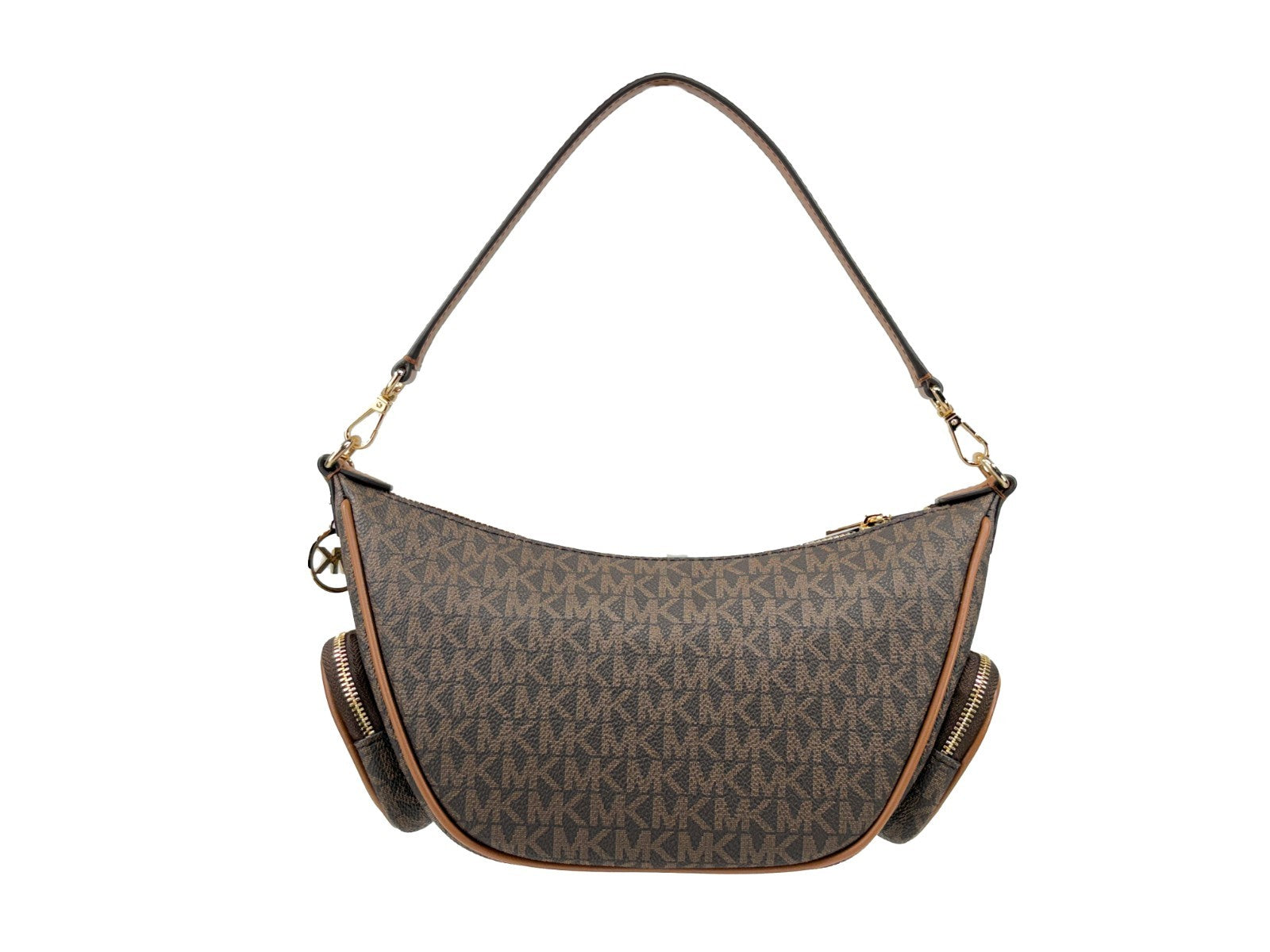 Michael Kors Merritt Convertible Crossbody Bag in Brown PVC and Leather