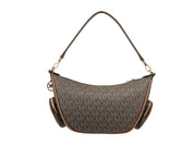 Michael Kors Merritt Convertible Crossbody Bag in Brown PVC and Leather