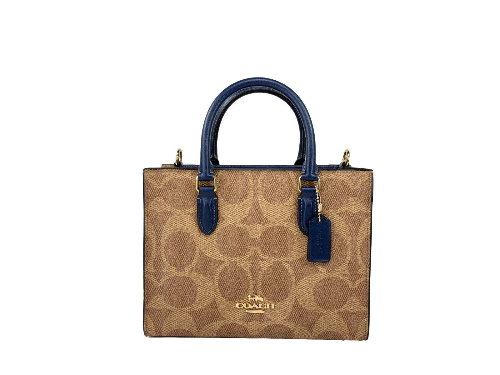 COACH Signature Canvas Small Crossbody Tote Bag