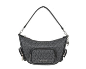 Michael Kors Merritt Convertible Crossbody Bag in Black PVC and Leather