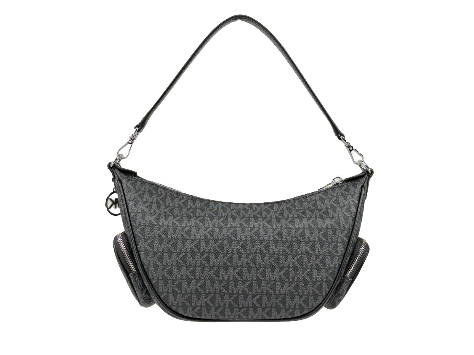 Michael Kors Merritt Convertible Crossbody Bag in Black PVC and Leather