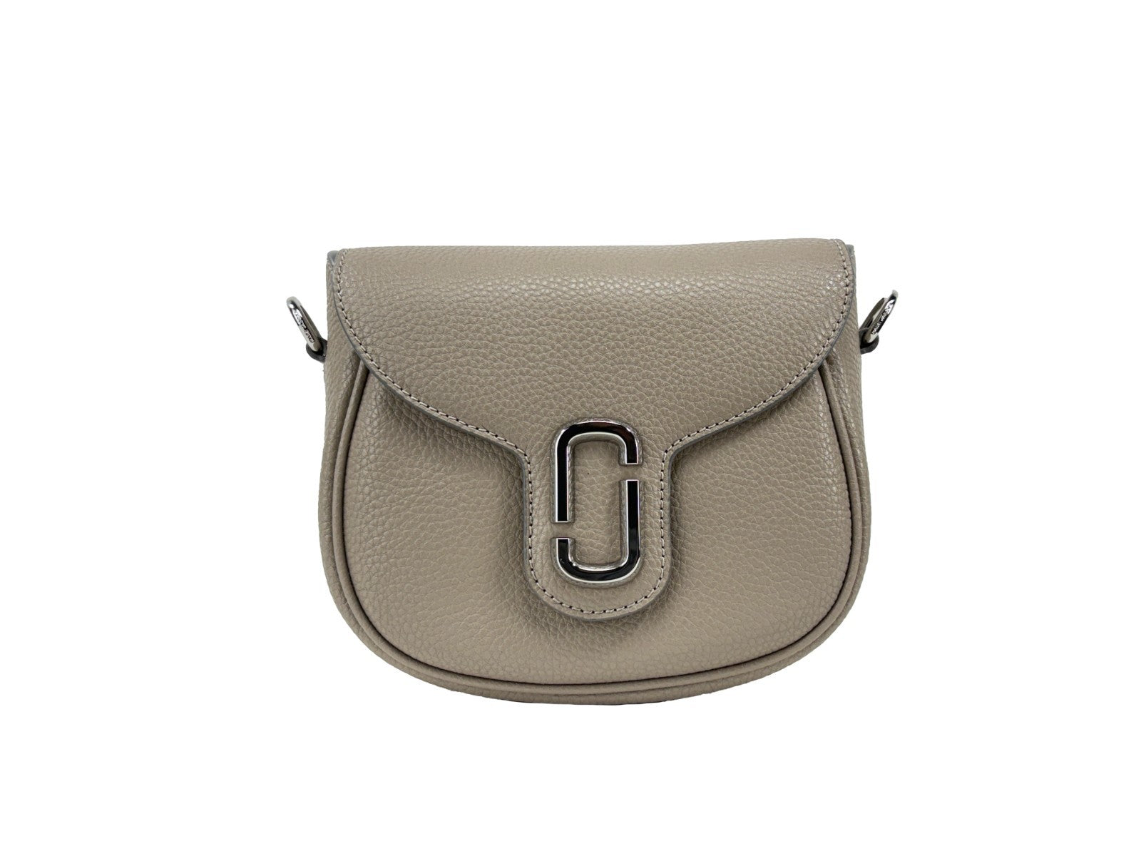 Marc Jacobs Cement Leather Saddle Crossbody Bag