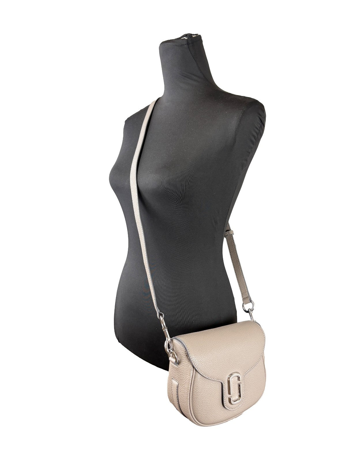 Marc Jacobs Cement Leather Saddle Crossbody Bag