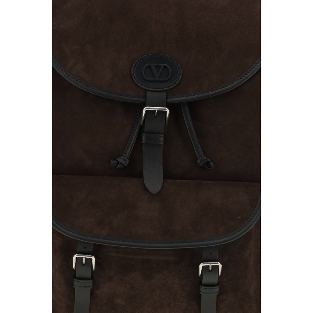 Valentino Garavani Brown Suede Antibes Backpack