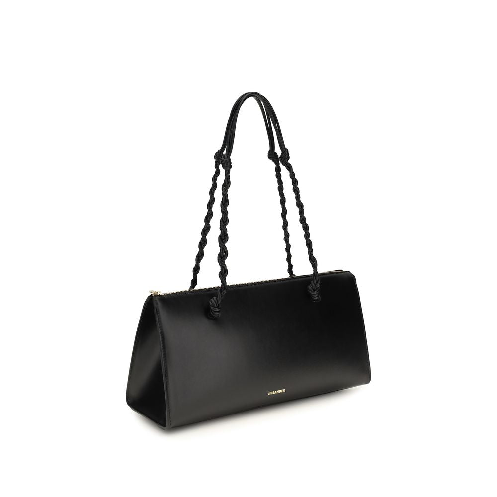 Jil Sander Black Calf Leather Tangle Shoulder Bag