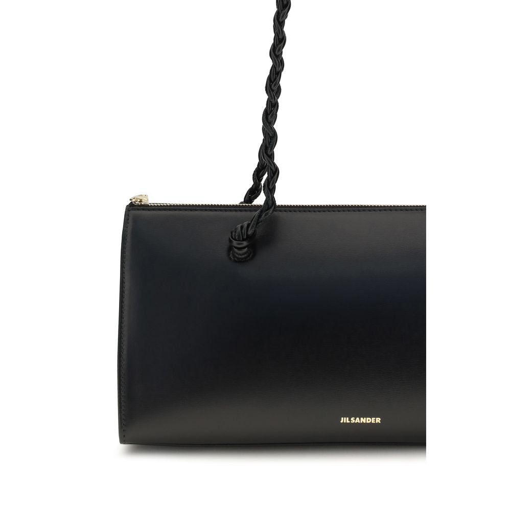 Jil Sander Black Calf Leather Tangle Shoulder Bag