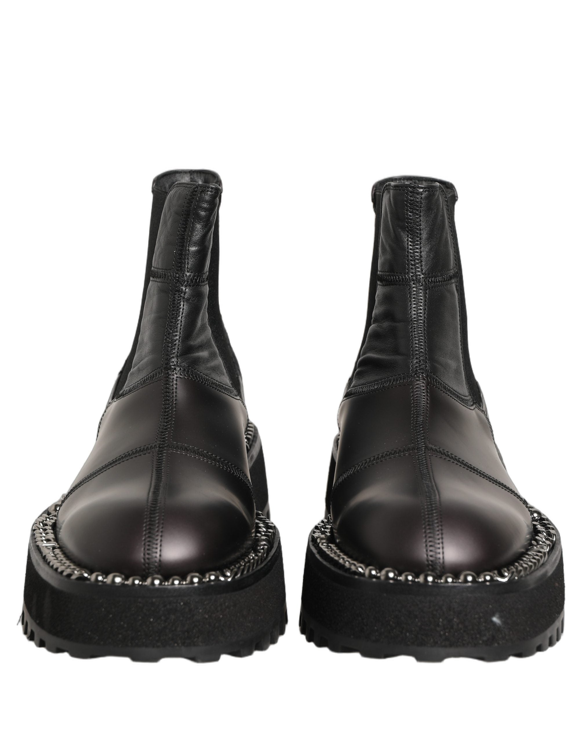 Dolce & Gabbana Black Leather Chelsea Boots