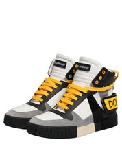Dolce & Gabbana Multicolor Calf Leather High Top Sneakers