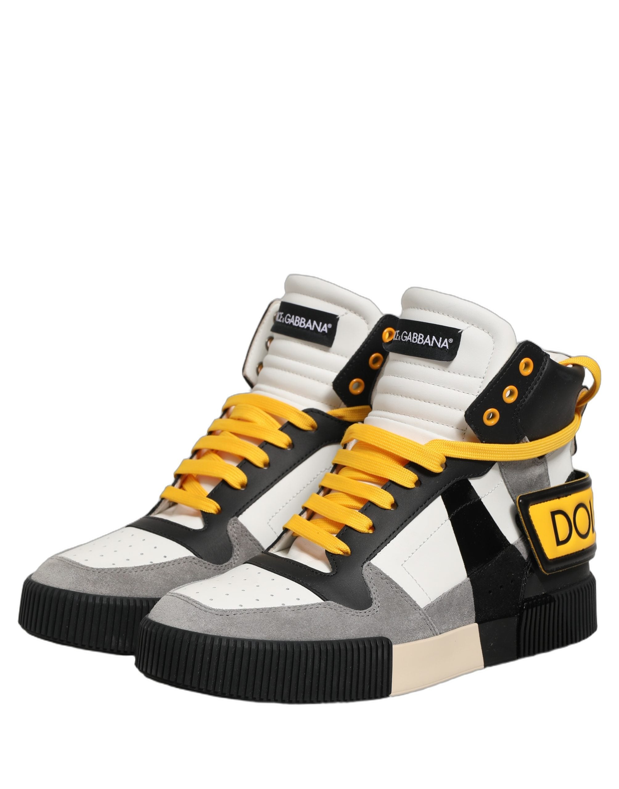Dolce & Gabbana Multicolor Calf Leather High Top Sneakers